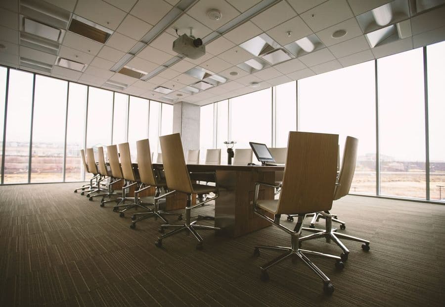 The conference table where the timetable of a case is set